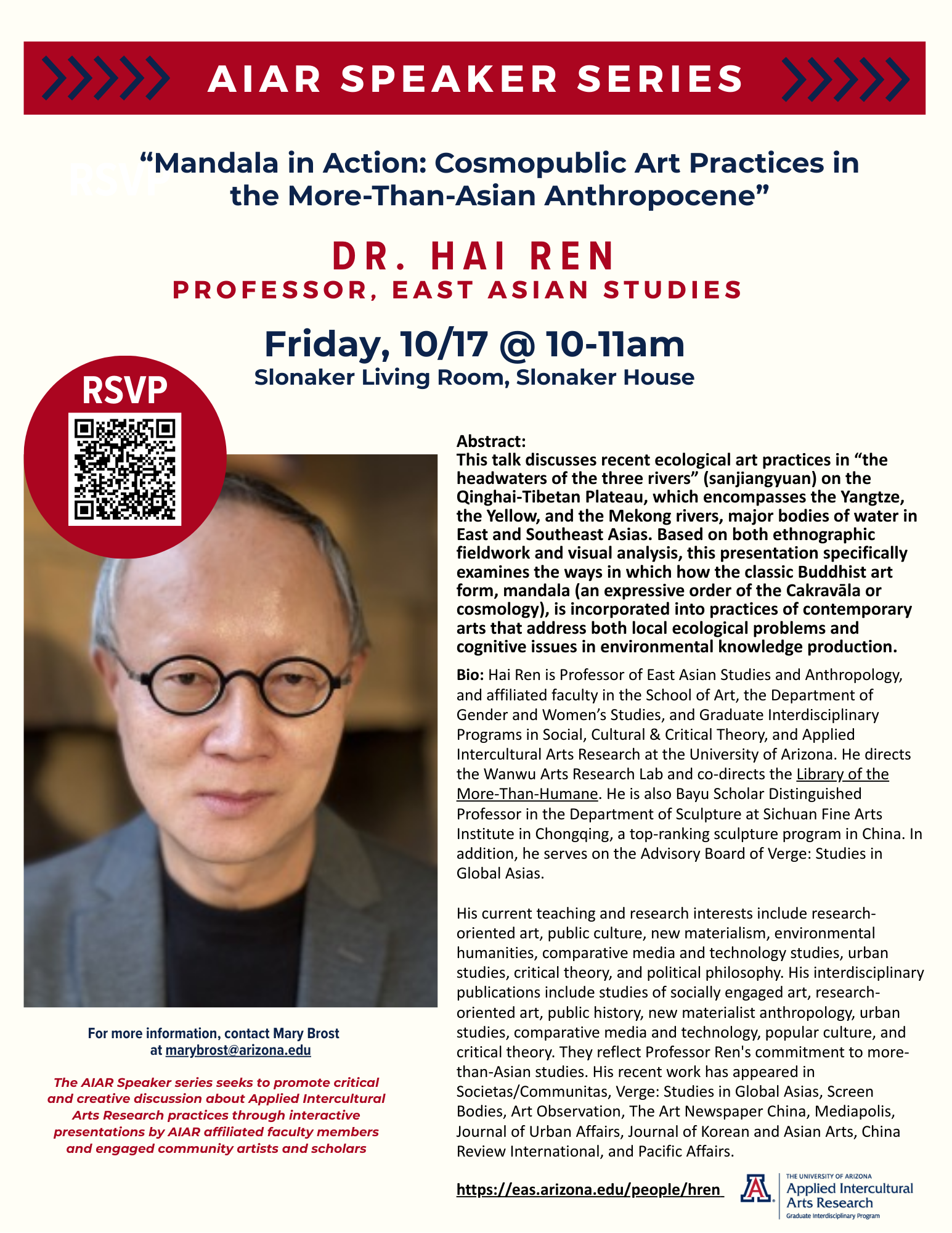 AIAR Speaker Series - DR. Hai Ren, Professor of East Asian Studies ...